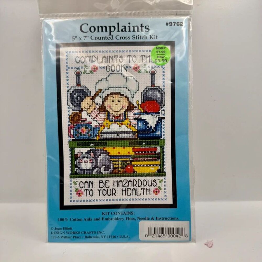 Vintage Design Works "Complaints to the Cook" Counted Cross Stitch Kit (#9762)